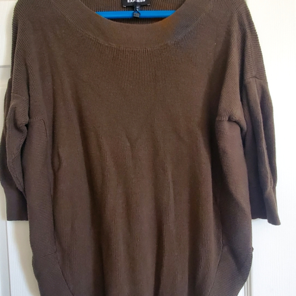 Express Ribbed Scalloped Sweater